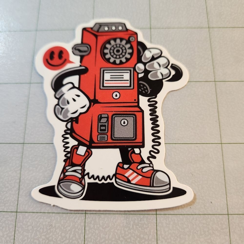 10 for $10 Sticker Robot Telephone